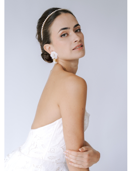 Serre tête couronne "Ofelia" avec perles