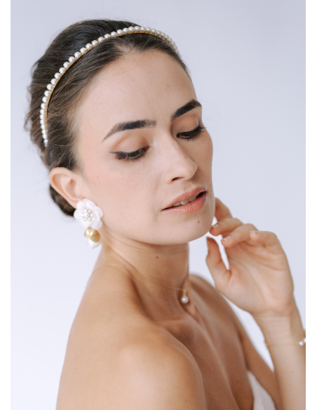 Serre tête couronne "Ofelia" avec perles