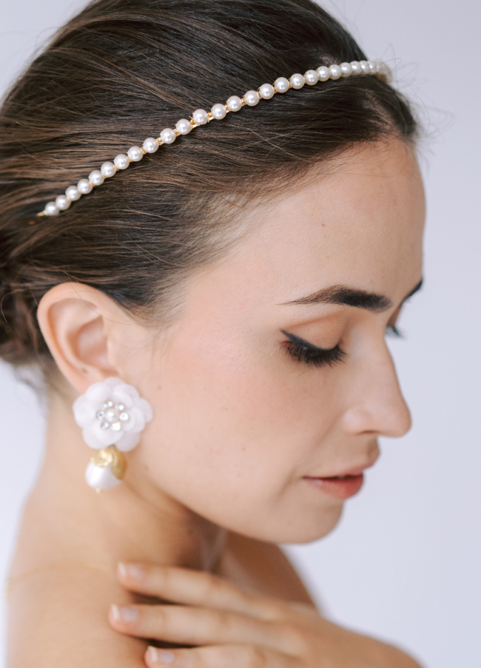 Serre tête couronne "Ofelia" avec perles