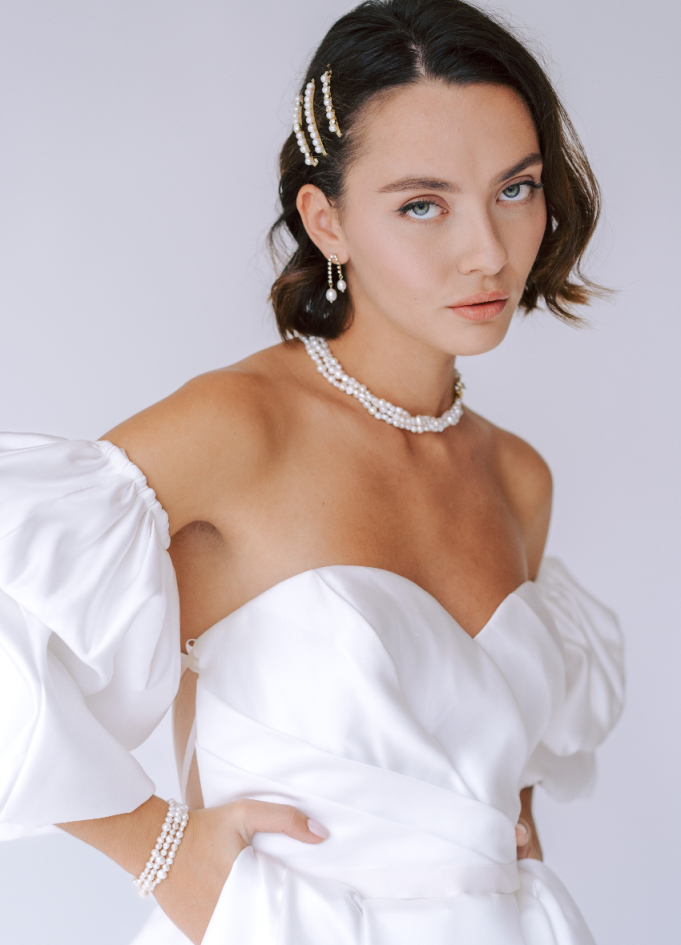 Barrettes cheveux mariée "Tessa" avec...