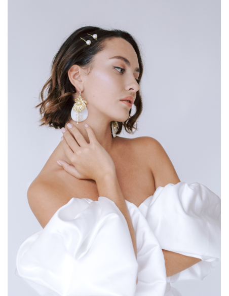 Duo Barrettes cheveux "Alma" avec perles eau douce