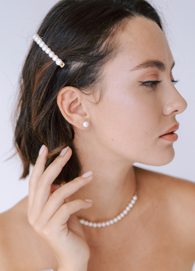 Barrette cheveux "Léa" avec perles...