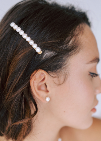 Barrette cheveux "Léa" avec perles eau douce 2