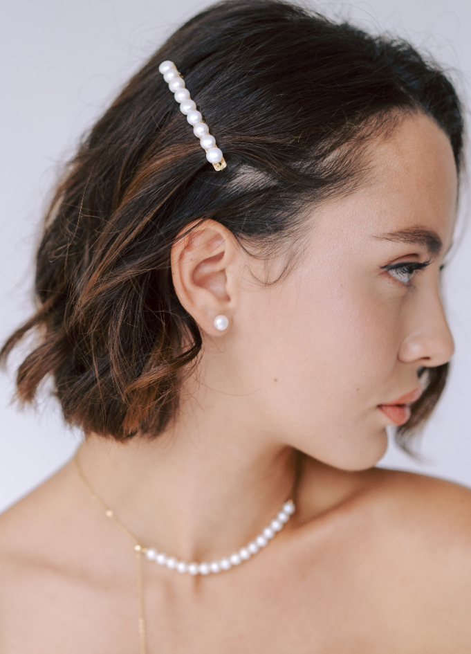 Barrette cheveux "Léa" avec perles eau douce