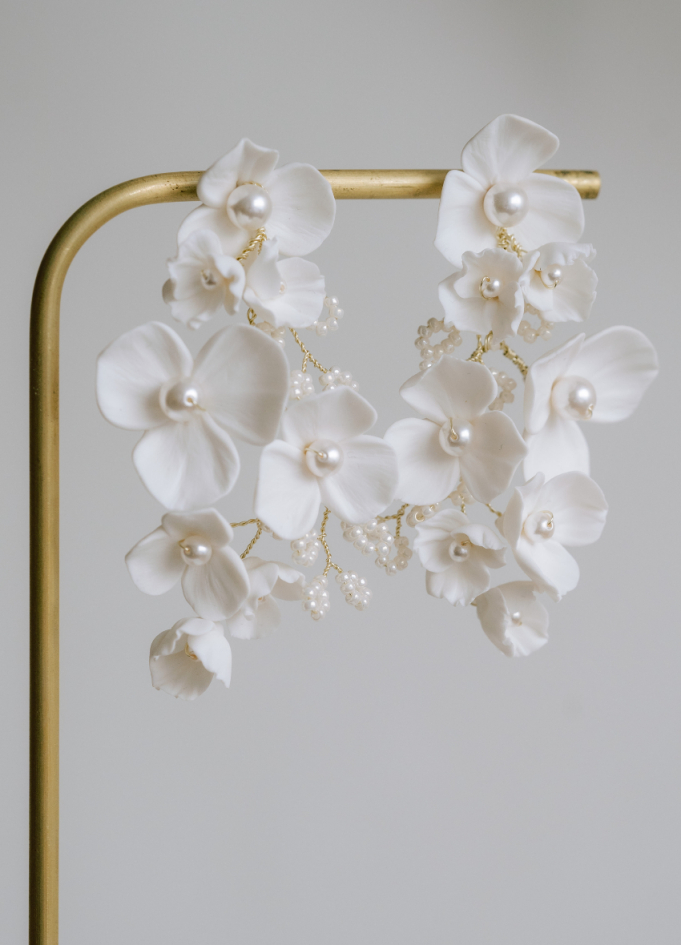 Boucles d'oreilles mariée "Ana" avec...