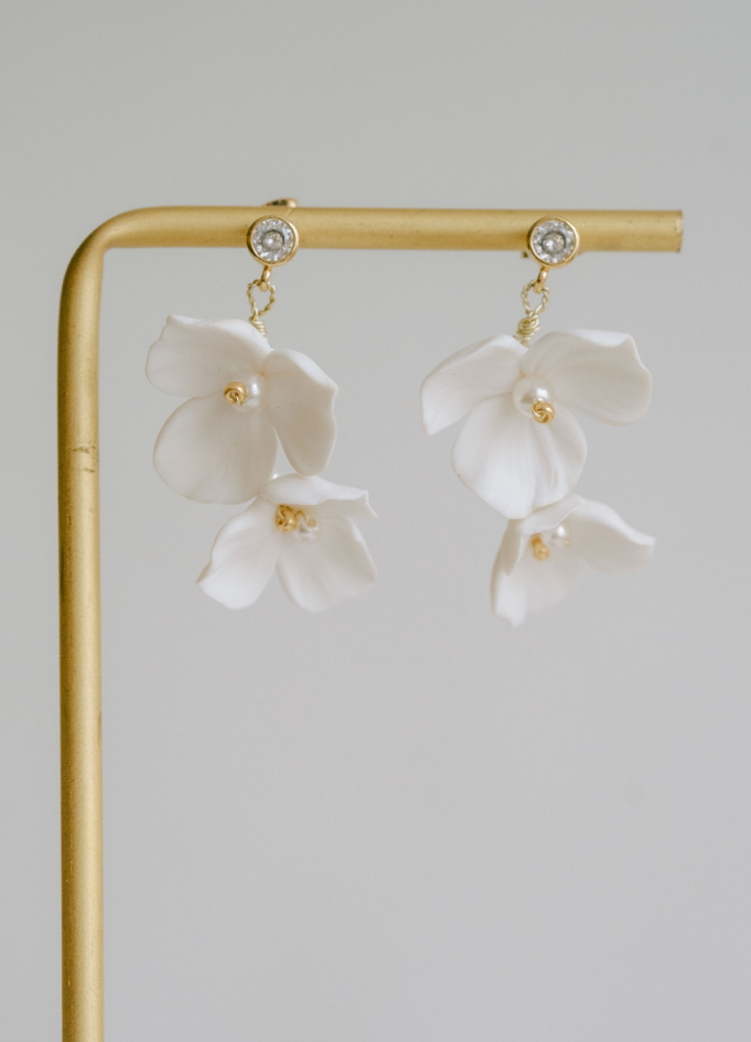 Boucles d'oreilles mariée "Romy" avec... Boucles d'oreilles mariée "Romy" avec...