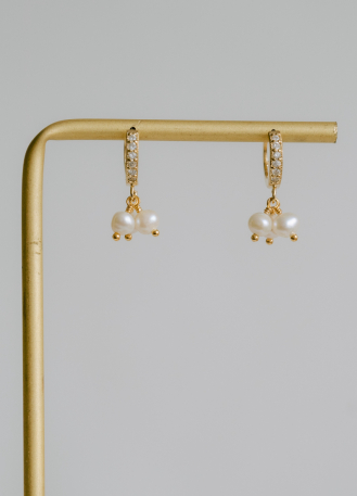 Boucles d'oreilles mariée "Abby" petites créoles avec...