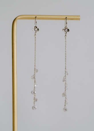 Boucles d'oreilles mariée "Lily" pendantes avec chaines...