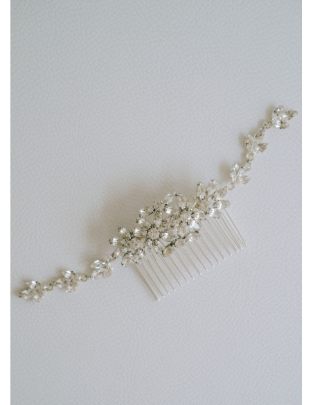 Ornement cheveux mariée rétro "Eugénie" avec cristaux