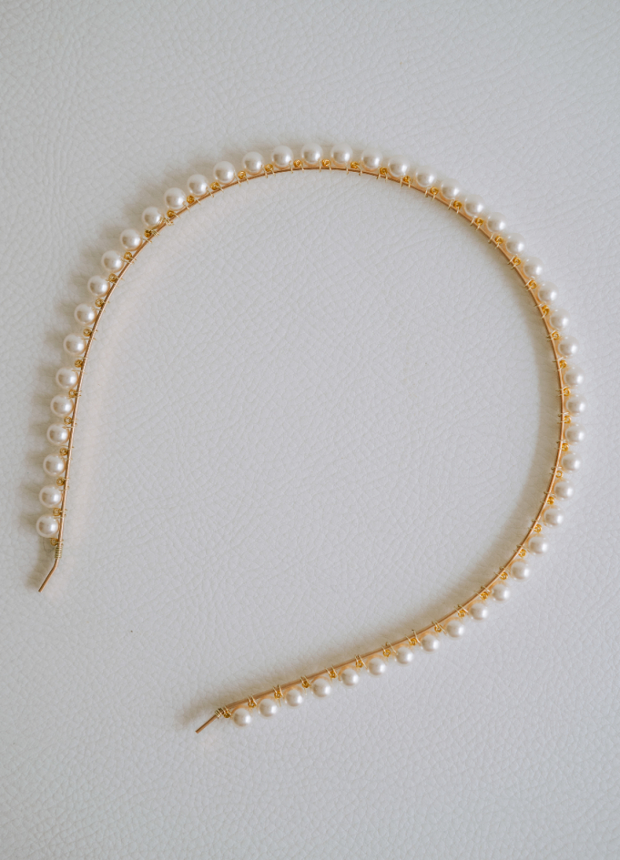 Serre tête couronne "Ofelia" avec perles Serre tête couronne "Ofelia" avec perles
