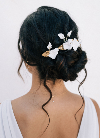 Pics "Nora" avec fleurs porcelaine pour votre coiffure de... 2