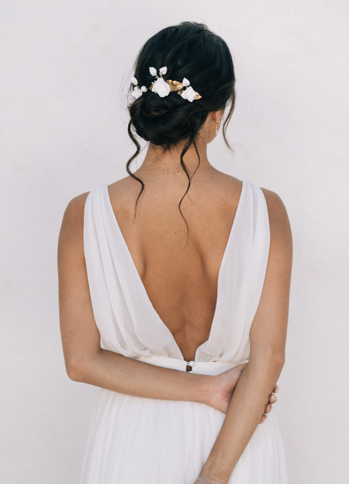 Pics "Nora" avec fleurs porcelaine...