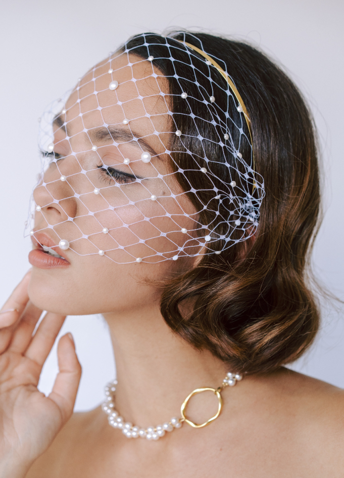Voilette mariée "Julia" avec perles Voilette mariée "Julia" avec perles