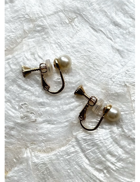 Clips oreilles mariage perles