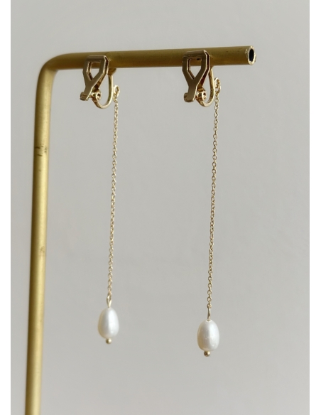 Boucles Clips oreilles perles Sacha