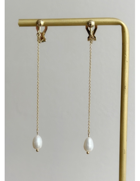 Boucles Clips oreilles perles Sacha