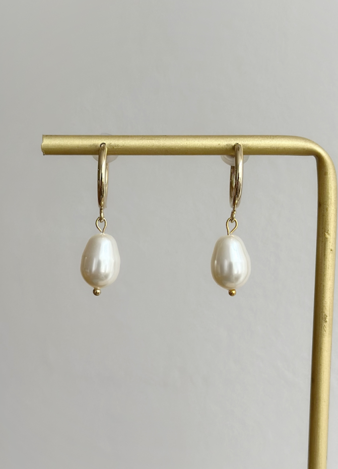 Créoles Clips oreilles mariage perles