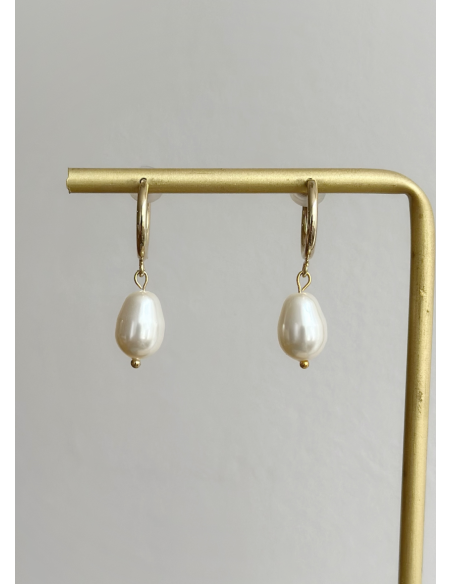 Créoles Clips oreilles mariage perles