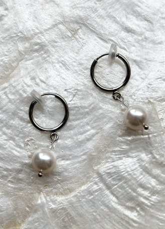 Créoles Clips oreilles mariage perles 2