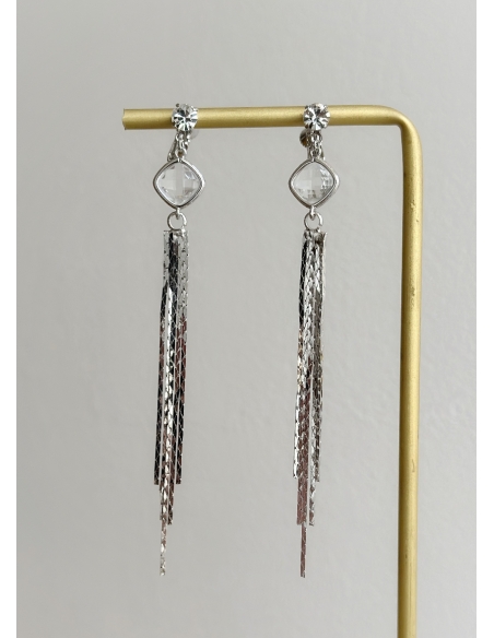 Boucles Clips oreilles longues strass