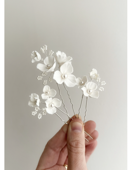 Trio de pics à chignon "Ana" pour votre chignon de mariée