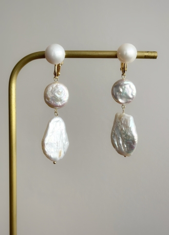 Boucles d'oreilles clips "Alma" moderne et minimalise 2