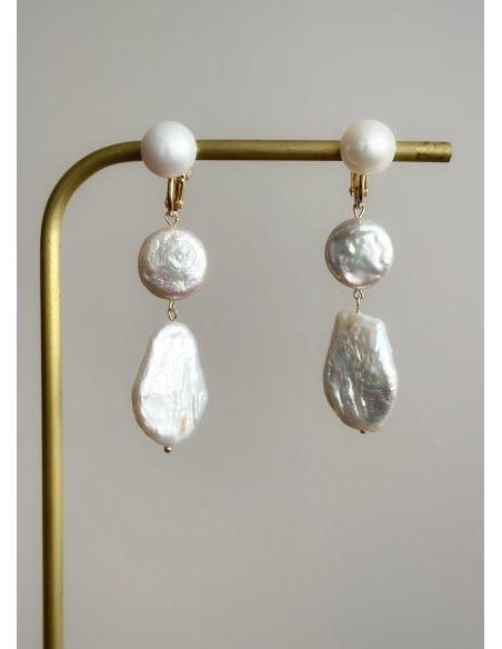 Boucles d'oreilles clips "Alma" moderne et minimalise