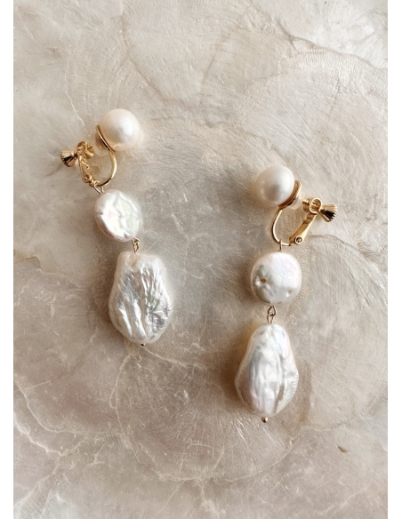 Boucles d'oreilles clips "Alma" moderne et minimalise