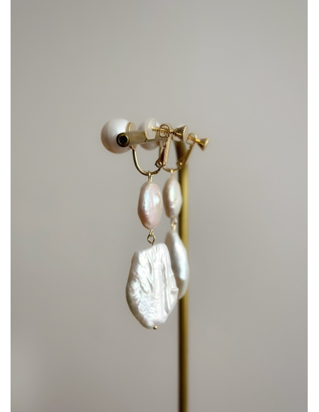 Boucles d'oreilles clips "Alma" moderne et minimalise