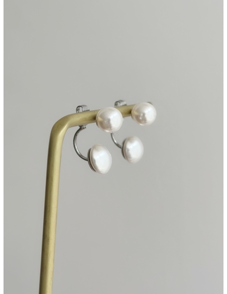 Boucles d'oreilles doubles perles Ellie