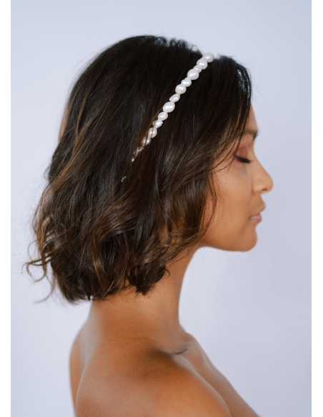Serre tête couronne "Stella" avec perles eau douce