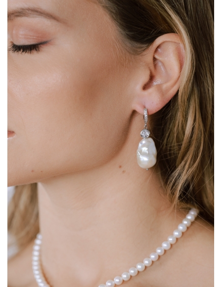 Boucles d'oreilles "Stella" moderne avec perles d'eau douce