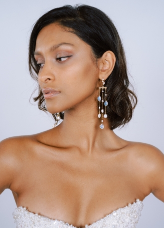 Longues boucles d'oreilles "Azura" avec perles eau douce 2
