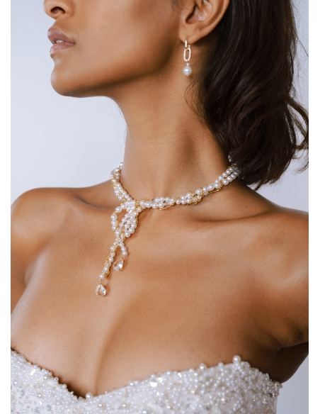 "Carlotta" Collier moderne multi-rangs de perles