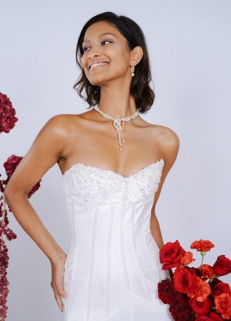 "Carlotta" Collier moderne multi-rangs de perles 2