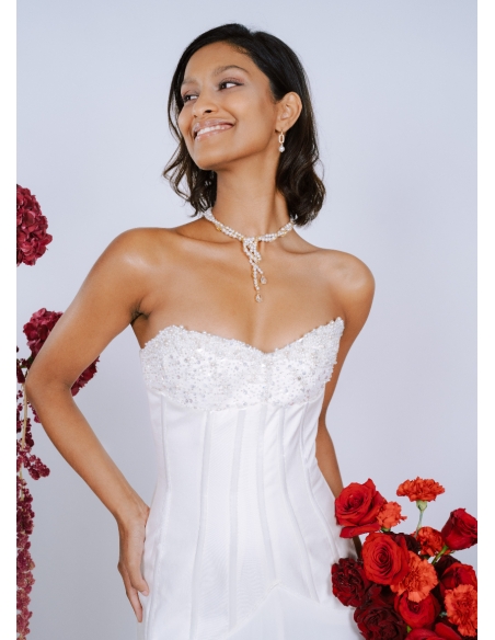 "Carlotta" Collier moderne multi-rangs de perles