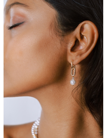 Boucles d'oreilles mariée "Carlotta" avec perles nacrées