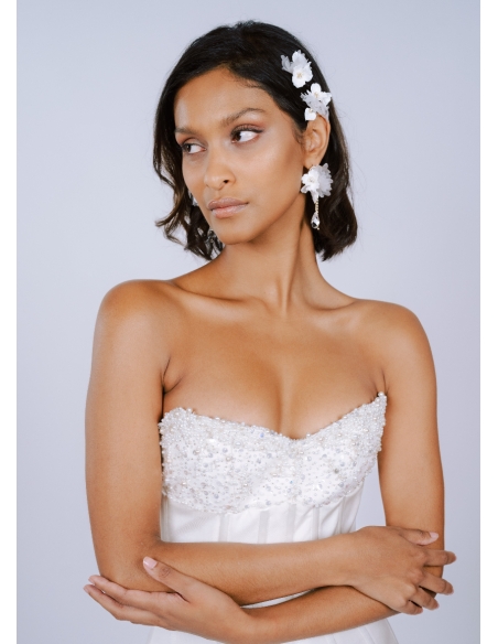 Duo de pics à fleurs "Florella" pour votre chignon de mariée