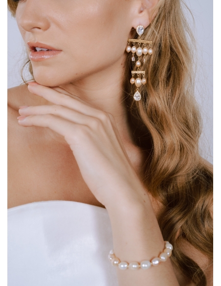 Bracelet mariage "Aurore" avec perles d'eau douce