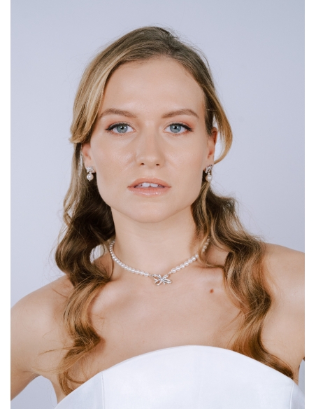 "Valentina" collier de mariée avec perles et noeud