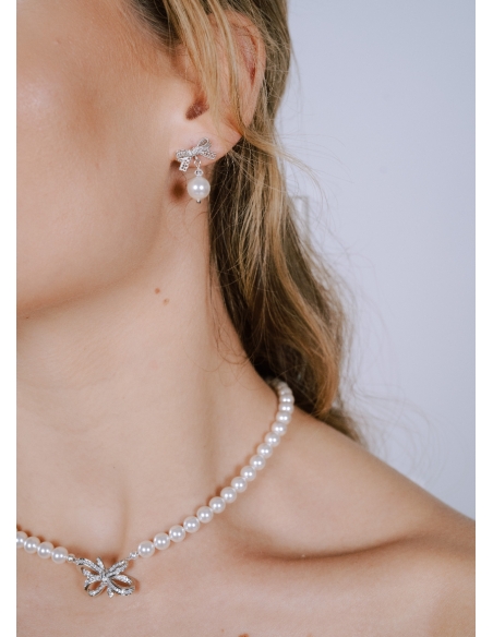 "Valentina" collier de mariée avec perles et noeud