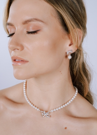 Boucles d'oreilles mariée "Valentine" avec perles nacrées... 2