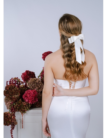 Barrette cheveux "Valentine" avec noeud en satin