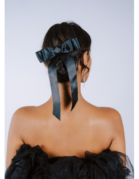 Barrette cheveux "Valentine" avec noeud en satin