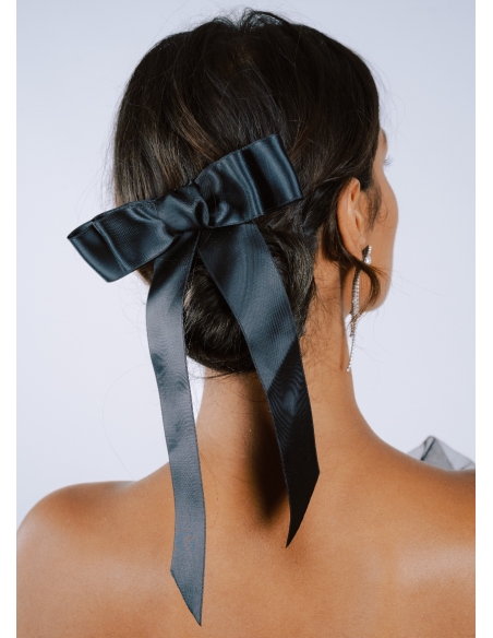 Barrette cheveux "Valentine" avec noeud en satin