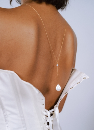"Alva" Collier de mariée perle eau douce avec bijou robe...