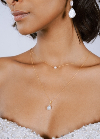 "Alva" Collier de mariée perle eau douce avec bijou robe... 2