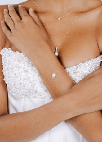 Bracelet mariage "Alva" simple avec perle eau douce 2