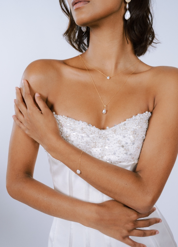 Bracelet mariage "Alva" simple avec... Bracelet mariage "Alva" simple avec...