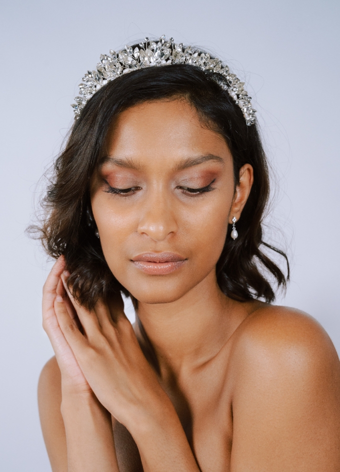 Couronne "Lyana" avec perles d'eau...